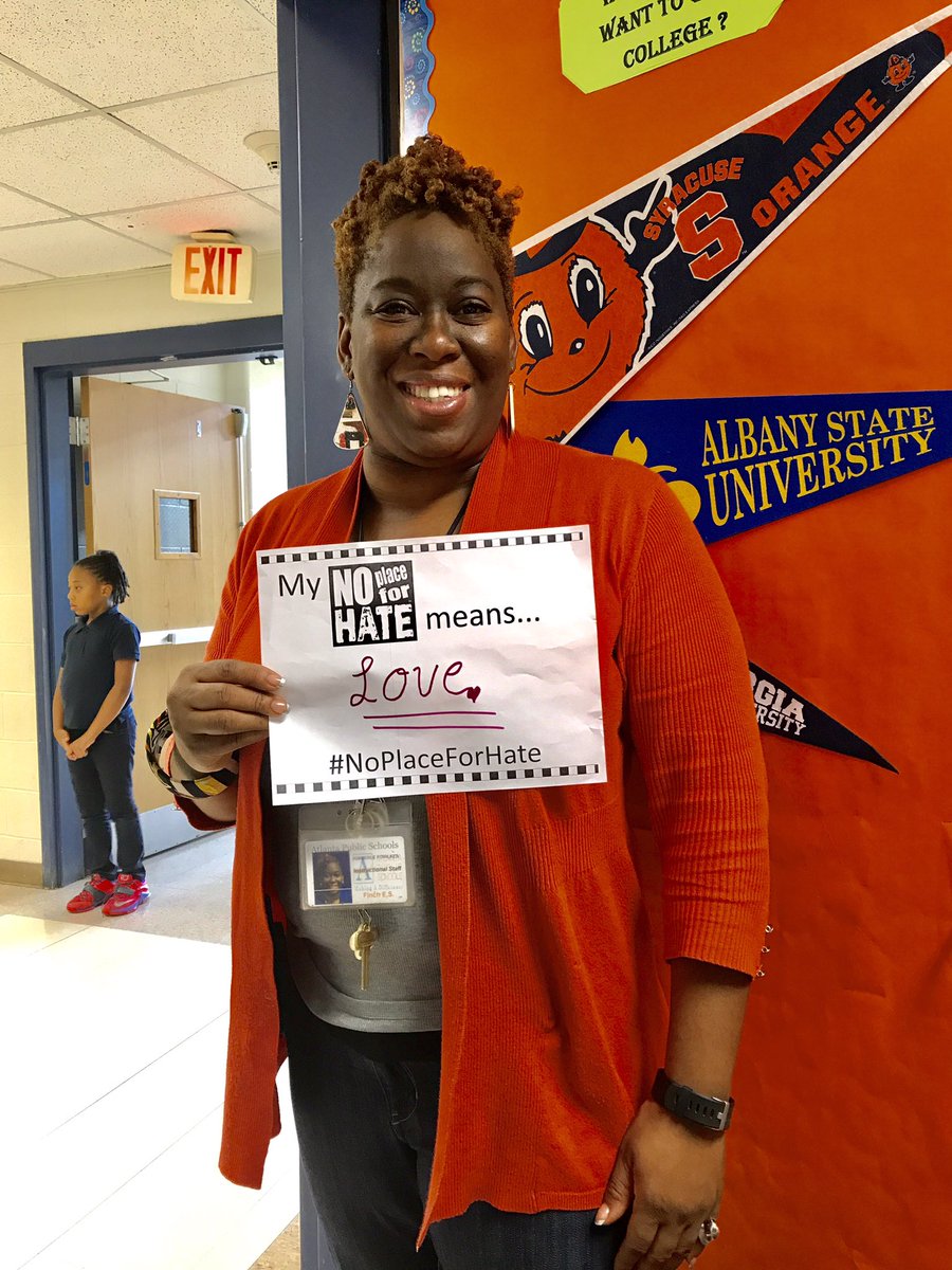 RHarklessBrown's tweet photo. My No Place for Hate Means...@NPFH_Southeast @APSFinchEagles #CarverClusterRocks #NoPlaceForHate @CarstarphenMJ @APSCTAE @@apsupdate https://t.co/n9Ra2UNEro