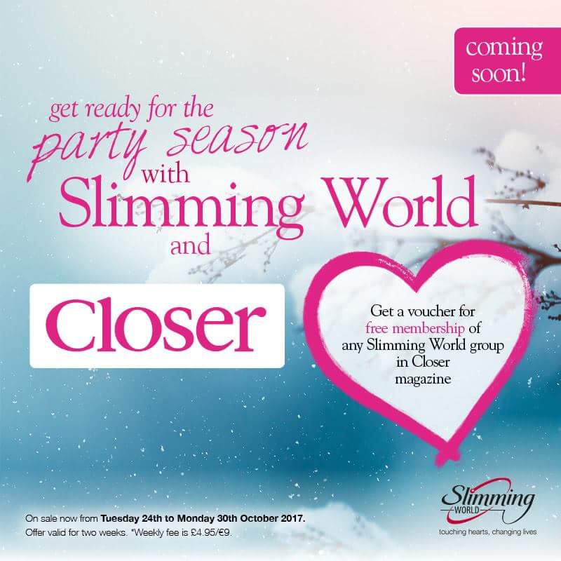 Did you know there's still time to lose a stone before Christmas! And with a bonus of joining for free, with closer magazine out Tuesday.