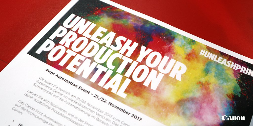 CanonDEUB2B's tweet photo. Besuchen Sie auch unser Print Automation Event am 21./22. November. Mehr unter https://t.co/AfKZ6haLxF #UNLEASHPRINT #viscom2017 https://t.co/B9o8EEvMyG