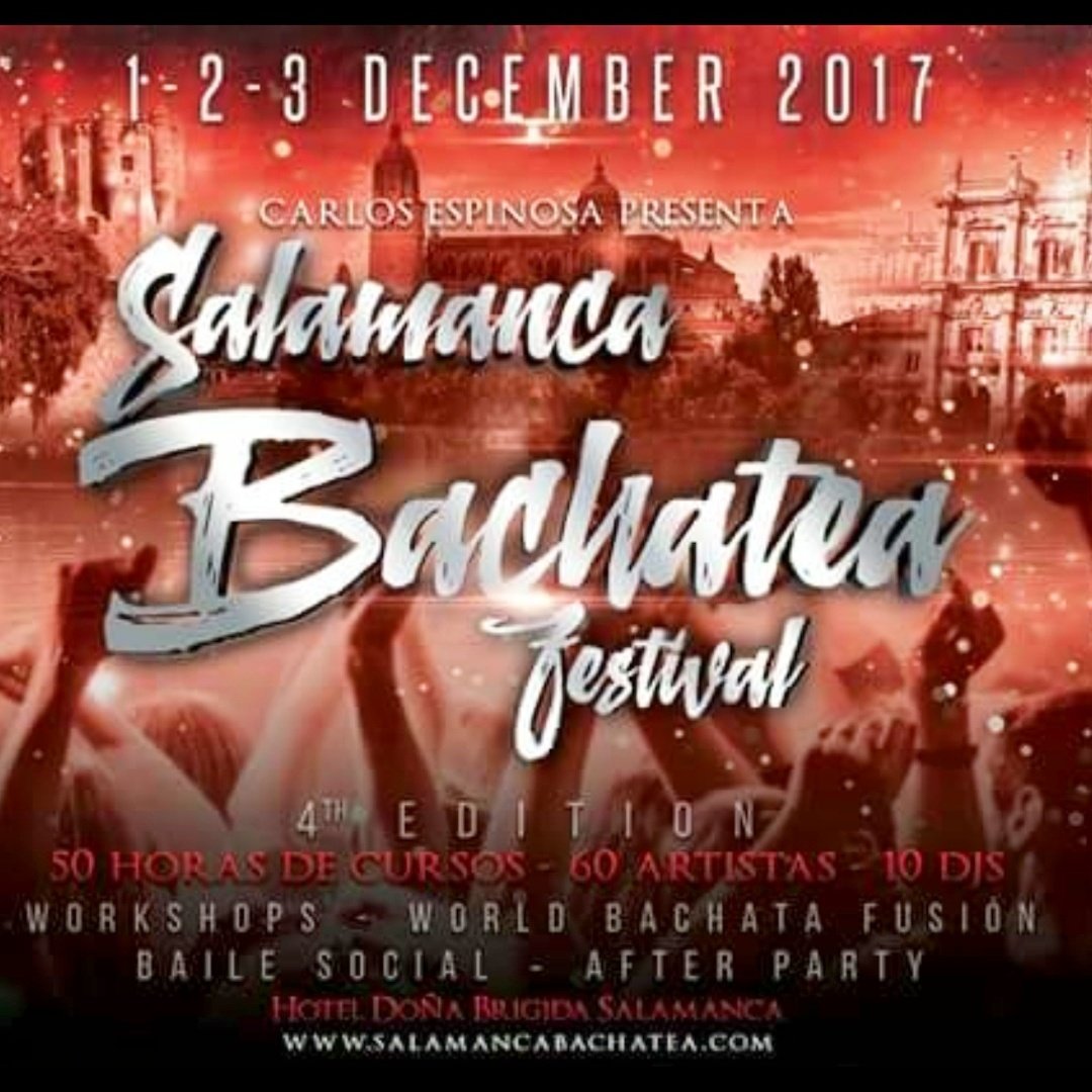 quemun2's tweet photo. Del 1 al 3 de Diciembre estaremos con nuestro Stand de #Qmun2 en el #SalamancaBachateaFestival ✌️#inmensamentefelices #bachata #bachatea https://t.co/4nIJYsCfQQ