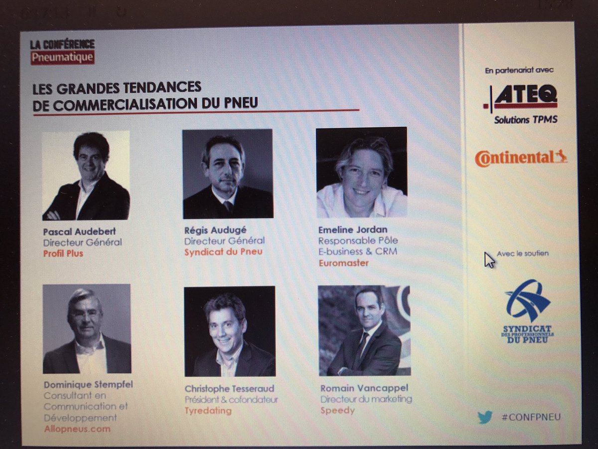 Journal_Auto's tweet photo. #CONFPNEU Quelle stratégie pour le pneu dans le digital @ProfilPlusPneu @Syndicatdupneu @EuromasterTR @allopneus_FR #Tyredating @speedy_fr https://t.co/PlL0YdOMv7