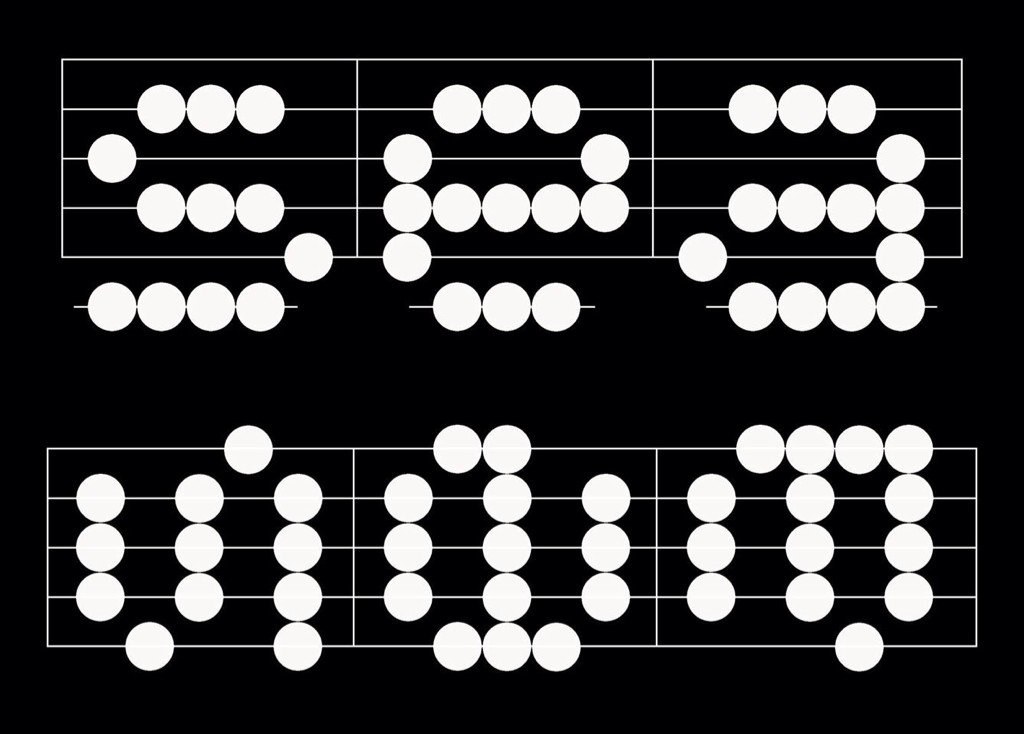 artistjaypee's tweet photo. How dot matrix letterform grids were mapped onto staves to transform them into musical notation for @SeaMusicPoole https://t.co/293544abqA