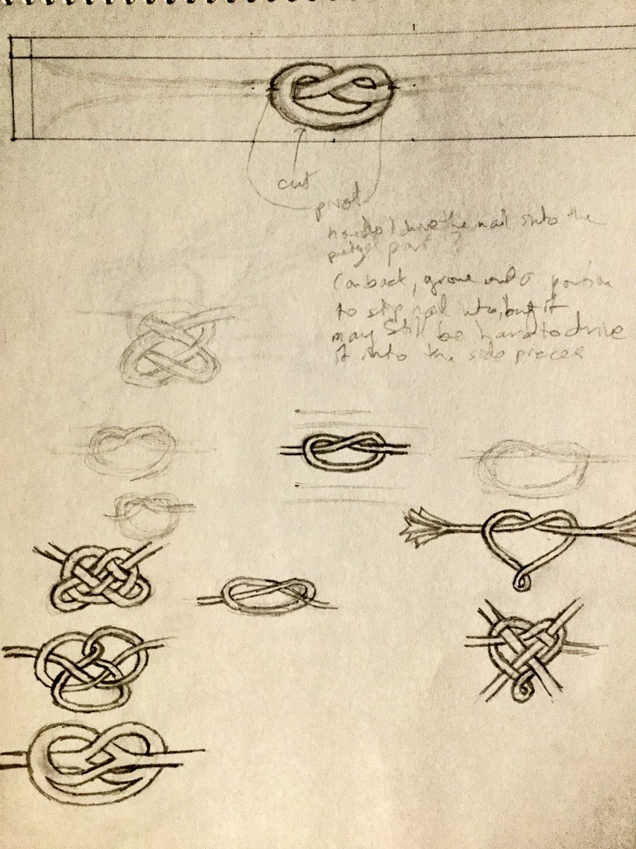 HypercubicPeg's tweet photo. @GHSMaths @Anniekperkins A couple of decades ago, I was considering some of these for doing woodworking (drawer pulls)..haven't gotten to it...yet :) #mathart #knots https://t.co/3PJQzsbXLZ