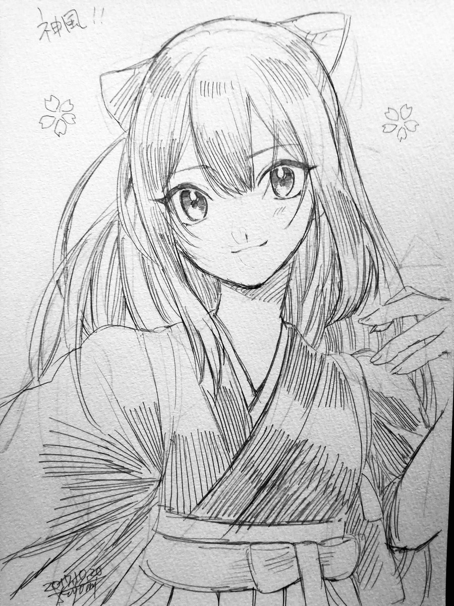 えー昨日の第3回を経て本日第4回スケブバトルでフジオミくん(@fujiomi161 )に描いていただいた絵を紹介するでござる ①艦これ編 