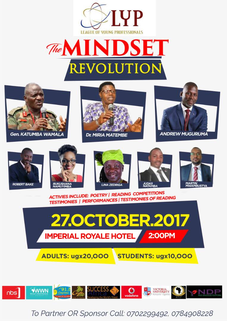 Plan to be part of the #MindsetRevolution event to meet, interact and be inspired by our rich list of mentors <a href="/ImprintU/">Imprint (U) Ltd</a> <a href="/dnkwasibwe/">Darious Nkwasibwe</a> <a href="/nbstv/">NBS Television</a>