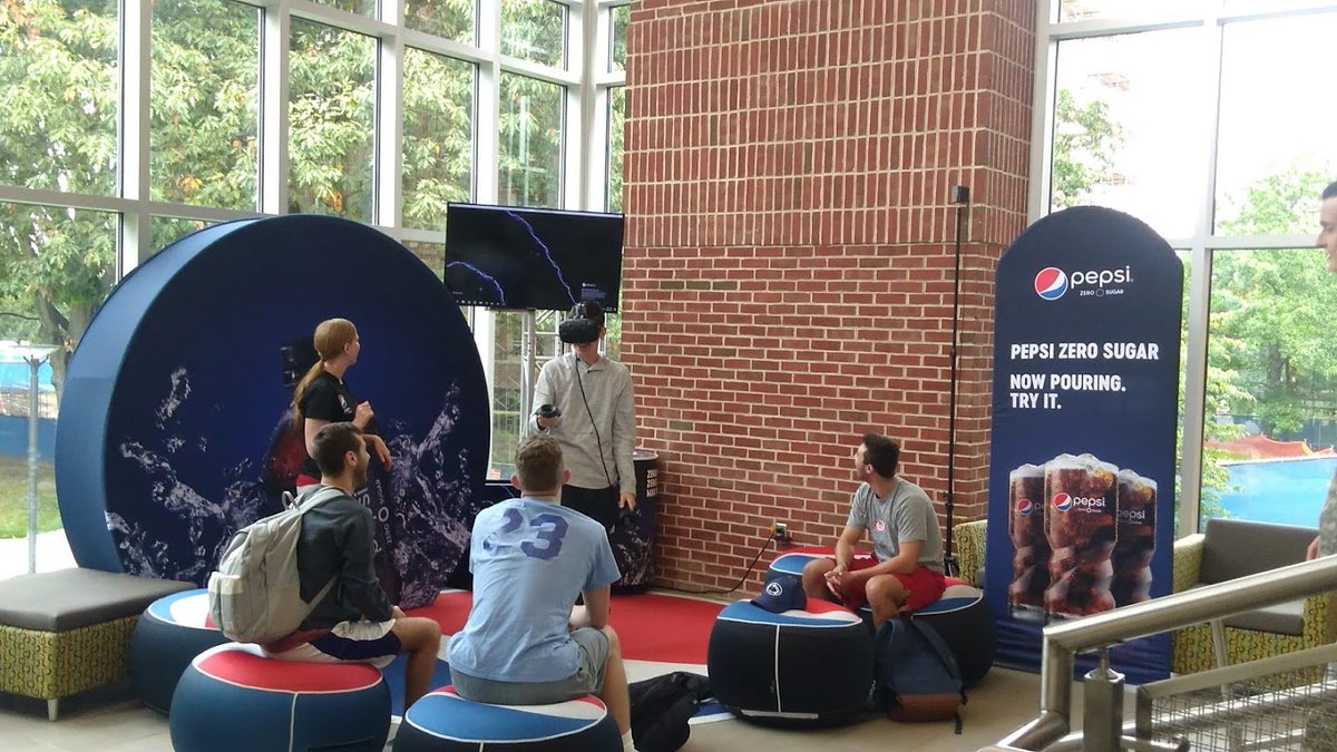 AmusitronixVR's tweet photo. Our 1 Player Room scale VR playing Tilt Brush was a Hit at #PennState and #BallState University #VR #college #event https://t.co/6m7ubEY60L