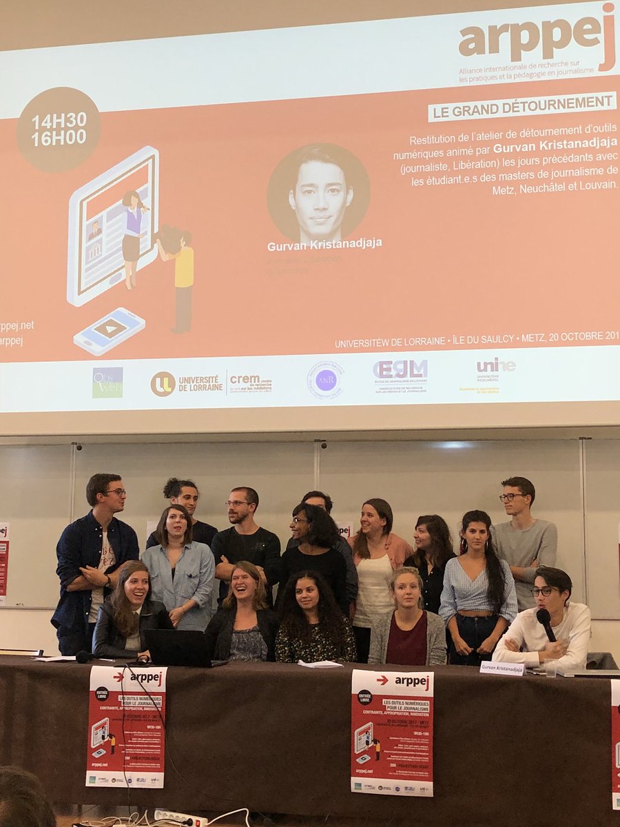 JessicaFabienne's tweet photo. Le Grand Détournement c’est eux. Bravo aux étudiantes et étudiants de @AJMunine @EjL_UCL @obsweb et à @GurvanKris ! #arppej https://t.co/t32e5OiYE8