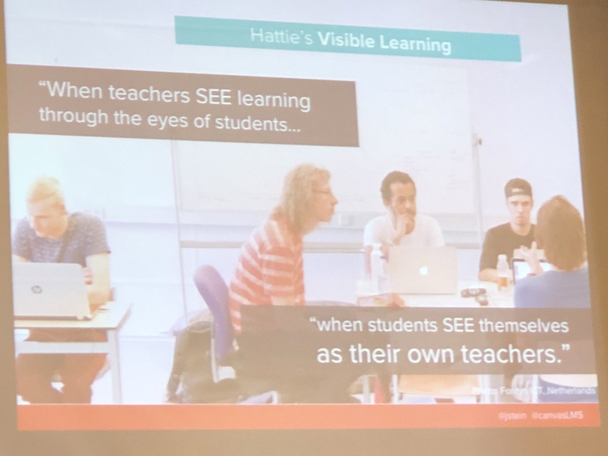 #vted Ts practice Visible learning. Ask Ss “why are you doing this task?” #canvascon takeaway to improve S engagement!