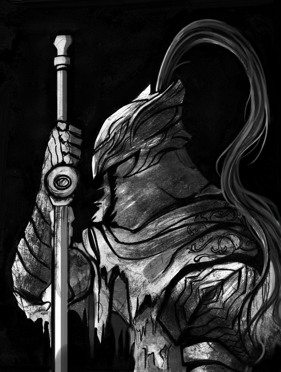 Miklche's tweet photo. #inktober #inktober2017  #DarkSouls #games day 14: Knight Artorias https://t.co/GE2NBtzUOK