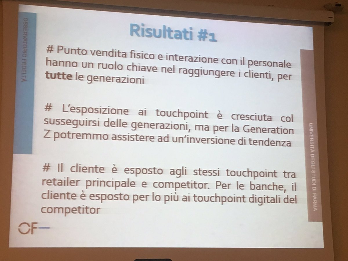 pueand's tweet photo. Pdv fisico e interazione personale hanno ruolo chiave nel raggiungere i clienti per tutte generazioni #Fedelta17 #touchpoint #retail https://t.co/WAFzJhyebF