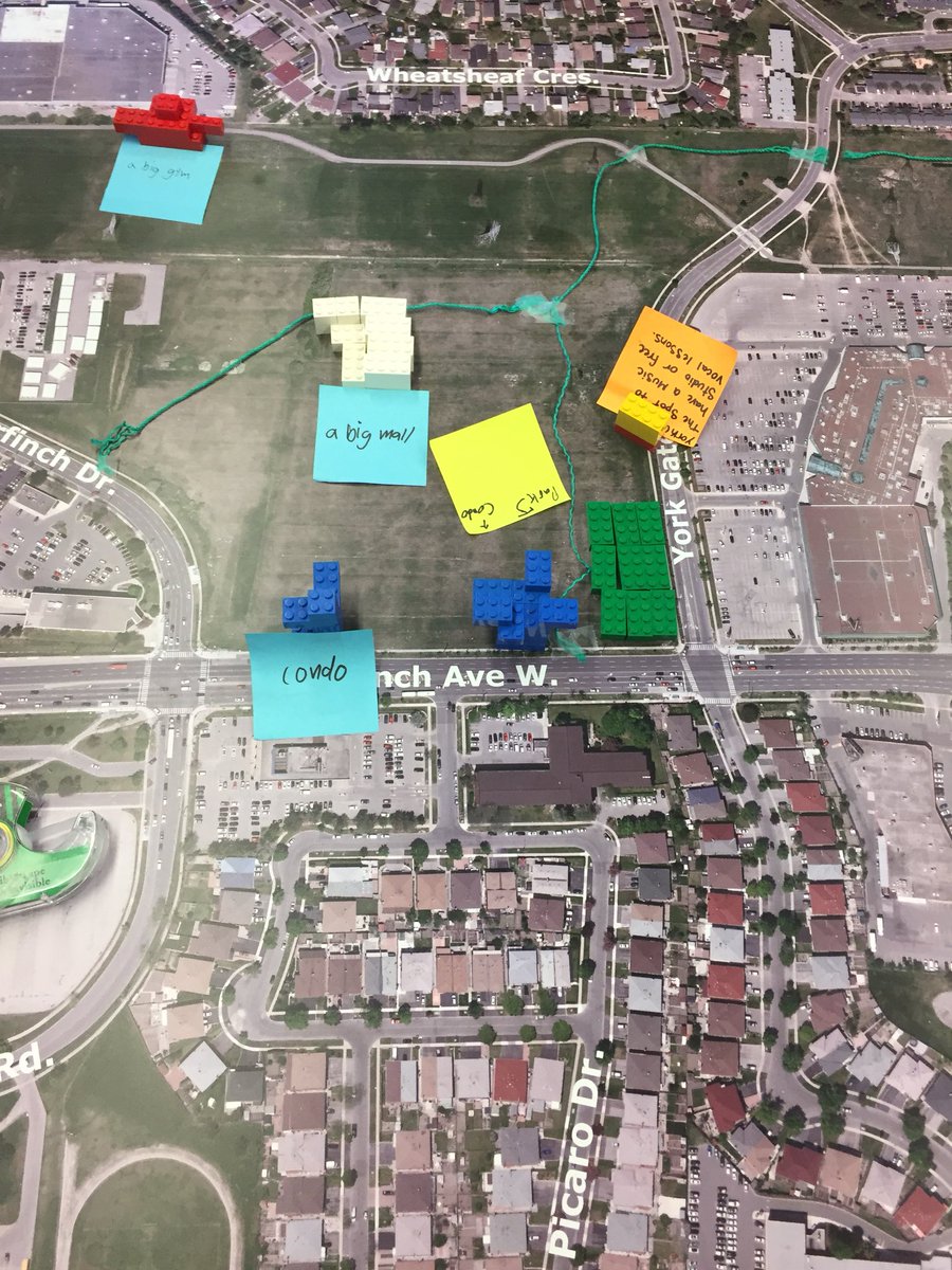 matt_a7's tweet photo. Students are having a blast envisioning the future! Ideas for community centres, malls, parks on roofs, etc. #TimeLapseTO #KeeleFinchPlus https://t.co/sMwcfhnSJm