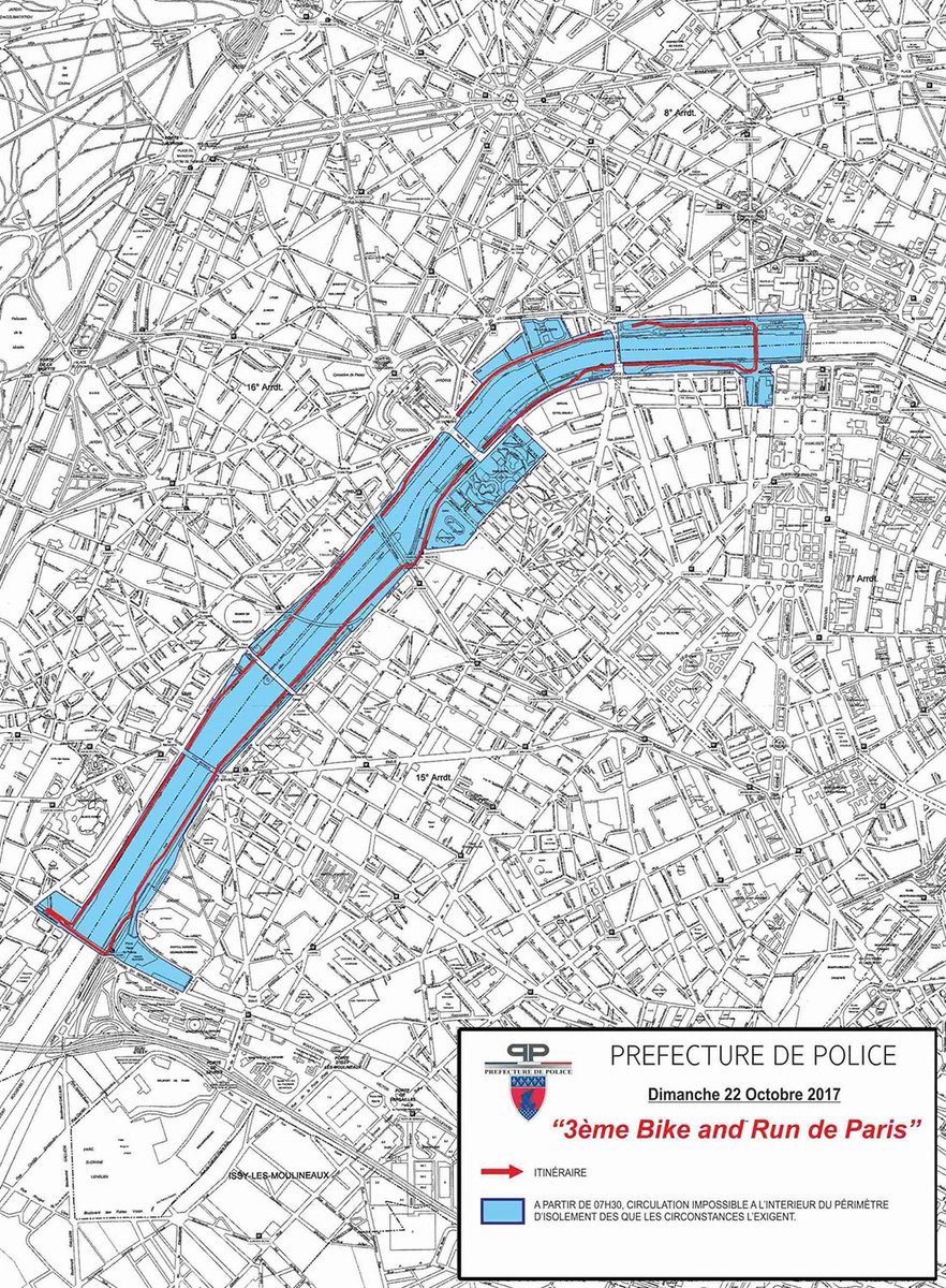 prefpolice's tweet photo. [#Évènement] La course #ParisBikeRun a lieu ce jour à Paris ! Consultez notre carte de #circulation ➡️ https://t.co/q2aVRUzF8W 🚴🏼🏃🏻‍ https://t.co/yLaqjvNYgY
