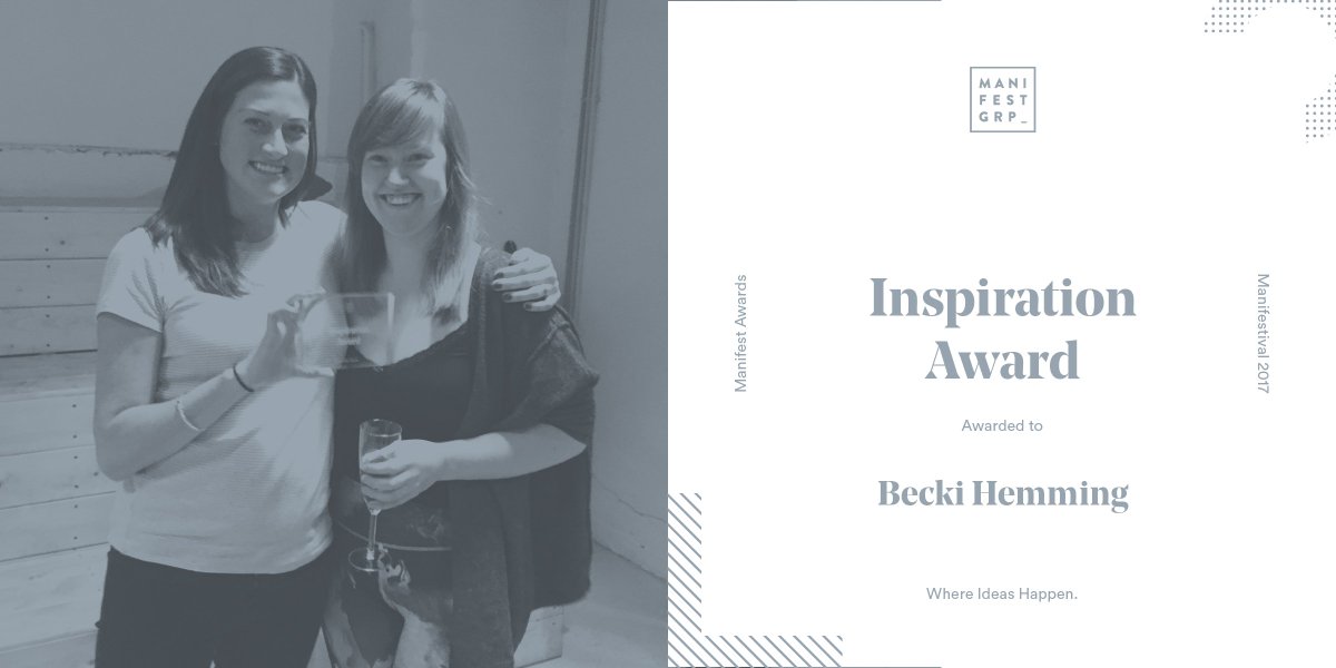 ManifestGRP's tweet photo. 🎖️If her @LondonMarathon running wasn’t enough #inspo, @Hemming_Way’s NERDING OUT &amp; support got her the Inspiration award. 🤓 #ManifestAwards https://t.co/JSv7j0Ag8g