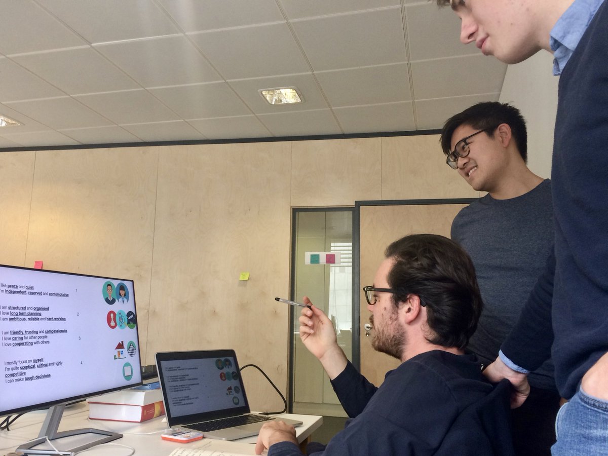 Datasine's tweet photo. Our psychologist @jerganc makes us do a #personality quiz today for #WeeklyDemo 🔎 🤔 https://t.co/iPacx332BH