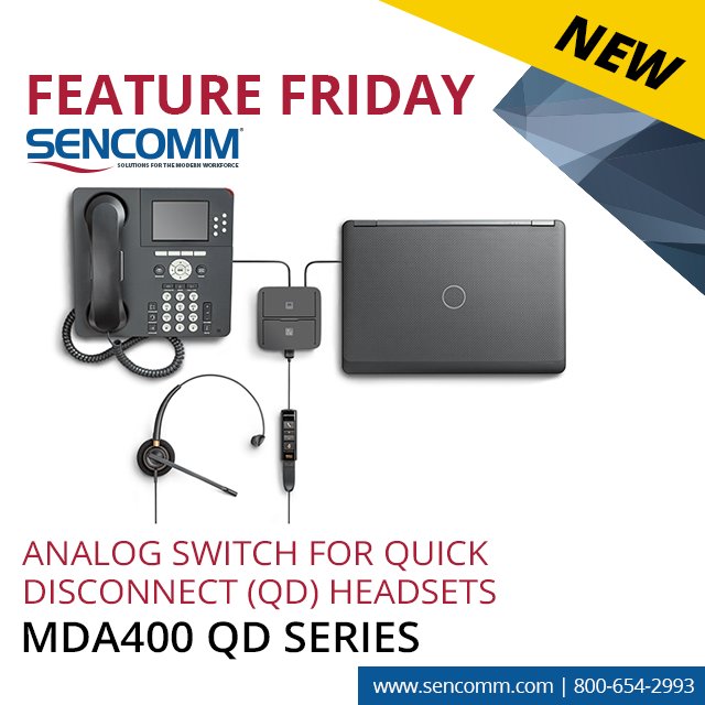 Sencomm_'s tweet photo. FEATURE FRIDAY!
Reduce call-switching anxiety with the MDA400 hub.
#Plantonics #Sencomm
https://t.co/EbxPGxKkdN https://t.co/j5ht0Fejyf