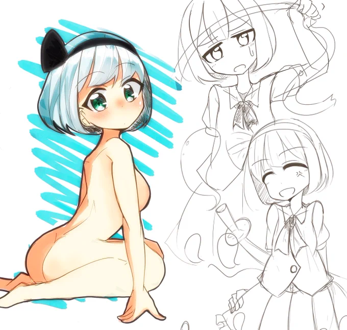 妖夢ようようむ  #深夜の真剣お絵描き60分一本勝負