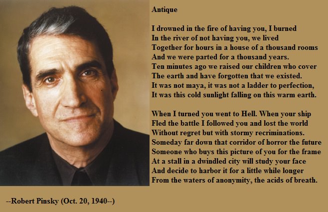 Happy birthday, Robert Pinsky! 