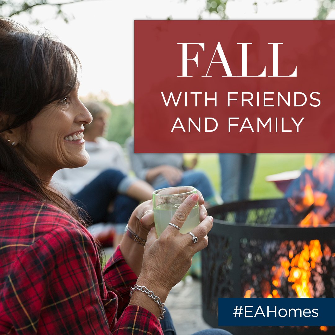 eahomes's tweet photo. With #firepits, community halls and more, spend time with friends and family enjoying your #EAHomes amenities this #Fall. https://t.co/ybGdjgJI8Q