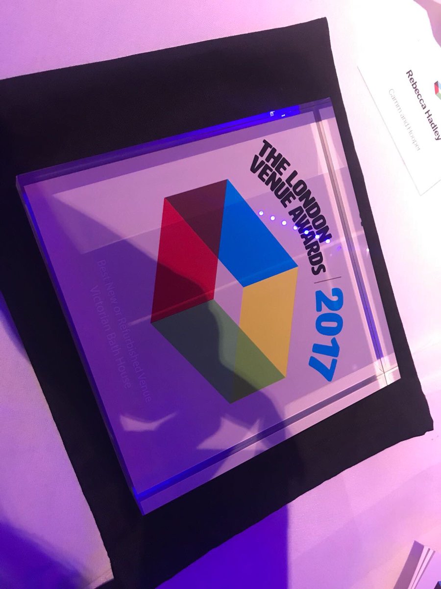 Cammandhooper's tweet photo. And the silver award for Best New Venue and Venue Refurbishment goes to @VBathhouse https://t.co/Is7Tq0HlXz