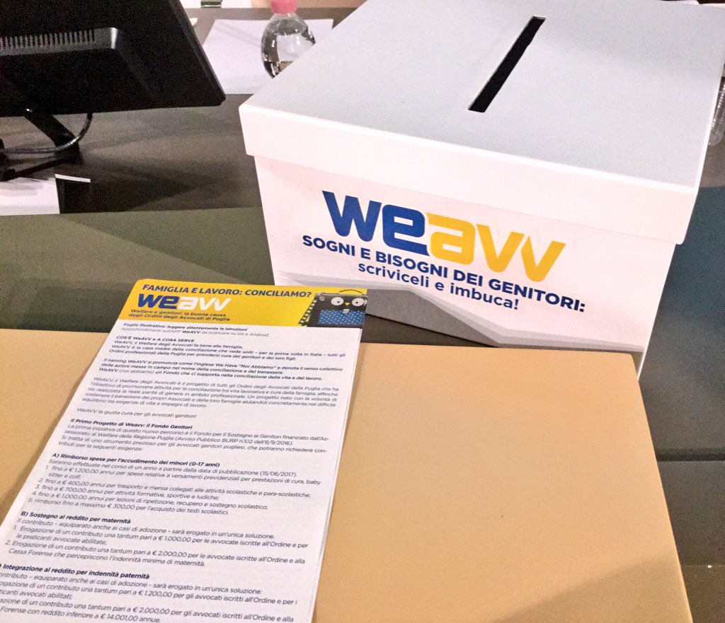 tfd_acqua's tweet photo. #bestpractice #Puglia progetto #WeAvv #FondoGenitori #welfare avvocati🎓 #20ottobre Foggia https://t.co/MrWPCU4ozh https://t.co/KjmNRacScA