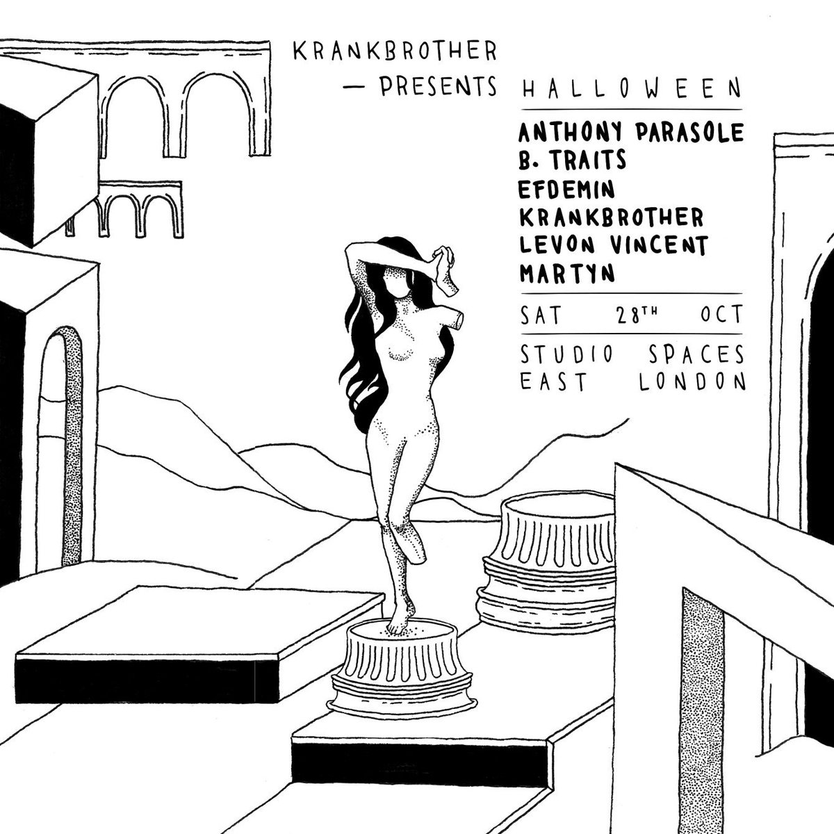 Krankbrother presents Halloween at Studio Spaces next Saturday!! Levon Vincent, Efdemin &amp; loads more. Tickets: bit.ly/2hTKtAC