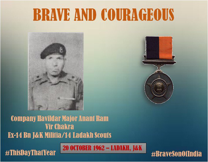 adgpi's tweet photo. Troops under CHM Anant Ram fought bravely &amp; inflicted heavy casualties on enemy. Displayed unparalleled valour. Awarded #VirChakra https://t.co/z6qZxItqJG