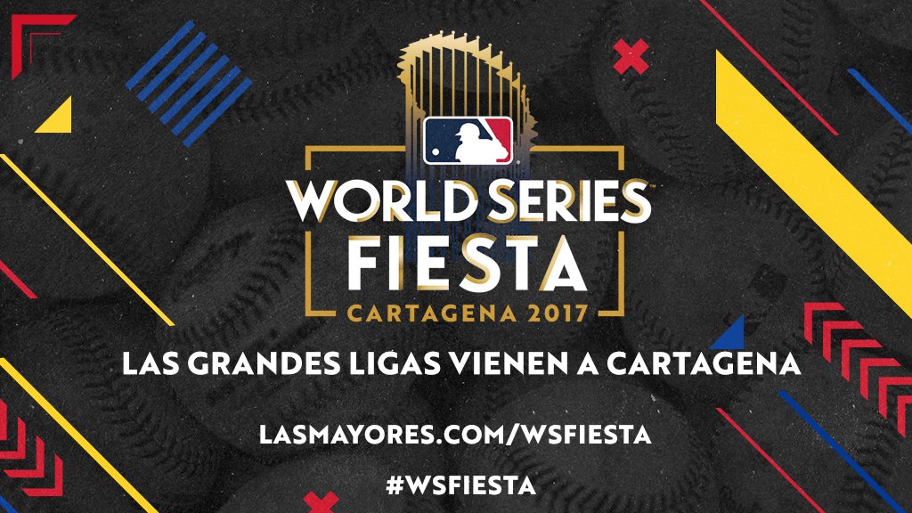 MLB's tweet photo. Celebra el 4to juego del World Series en la Plaza de la Aduana en Cartagena. #WSFiesta https://t.co/LLJK39zkR1 https://t.co/HuG4FJGW3x