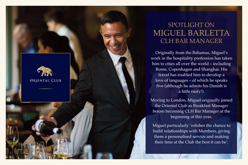 OrientalclubW1's tweet photo. Head to Friday Fizz today from 5pm in the CLH Bar @OrientalclubW1. Learn more about Miguel Barletta - CLH Bar Manager, below. https://t.co/q2lm5s7e7D