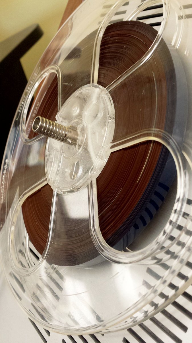 Plastic blue backing, a first for us, and pretty strange, 'cause this tape was wound inside out/upside down

#StrangerUMD
<a href="/UMDLibraries/">UMD Libraries</a>