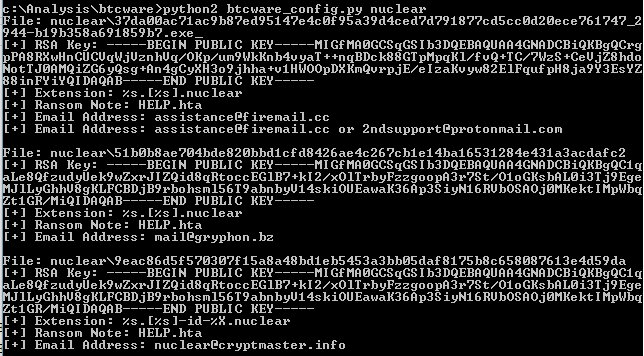 demonslay335's tweet photo. Wrote a script for extracting #BTCWare #ransomware config. Takes exe or whole folder of exes, can save note, etc. https://t.co/PqaNnKvDbi https://t.co/G4S6ujytcU