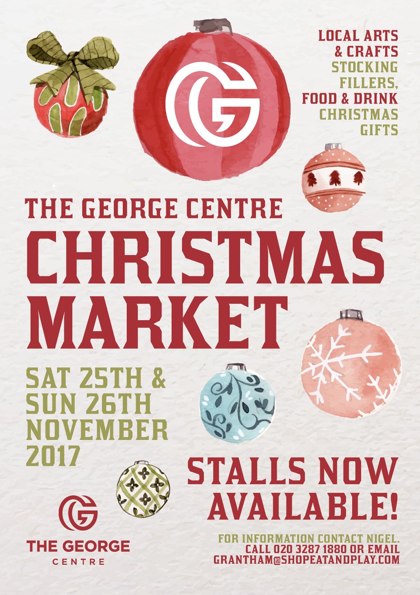 Thegeorgetweets's tweet photo. Not long until the George Centre Christmas market!
Stalls still available. 
Please contact grantham@shopeatandplay.com https://t.co/0IRvpwFUUx