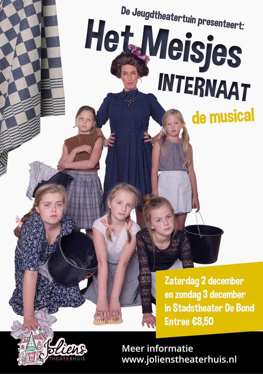 De musical Het Meisjesinternaat 2 &amp; 3 december in Stadstheater De Bond in Oldenzaal! Een superleuke musical voor het hele gezin! #Kids