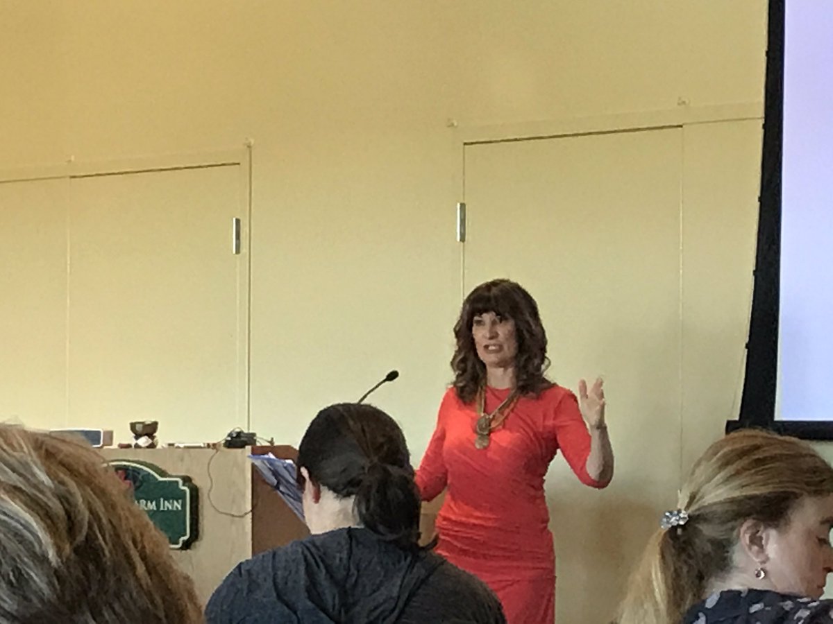 Wendy Capland speaking at the Women in Leadership event about Leadership Mastery. Great presentation! #HFMAhere