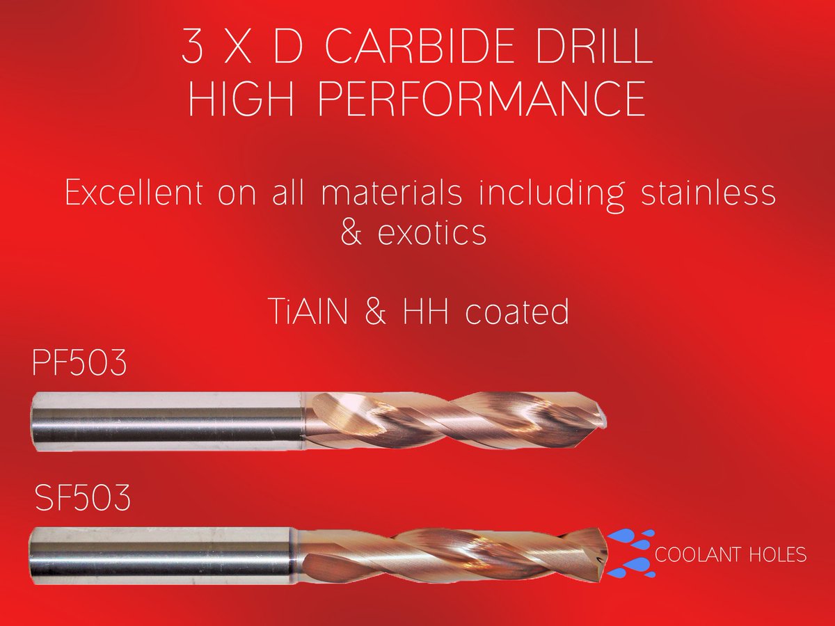 These 3 X D carbide drills are TiAlN &amp; HH coated and great for high speed cutting on a variety of materials. protool-ltd.co.uk