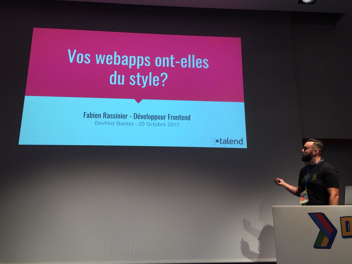 JSomsanith's tweet photo. Vos webapps ont-elles du style ? @frassinier #talend #teamtalend #DevFestNantes https://t.co/iAkdnGM2oy