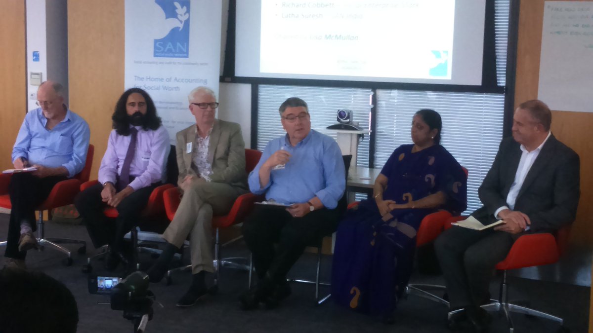 The_SAN_UK's tweet photo. #SAN2017 "Experts" exploring "What Next?" for #socimp #socvalue. Bill - proud "honorary woman", standing in for @lmcmull Get well soon Lisa https://t.co/xGDEKMzi9r