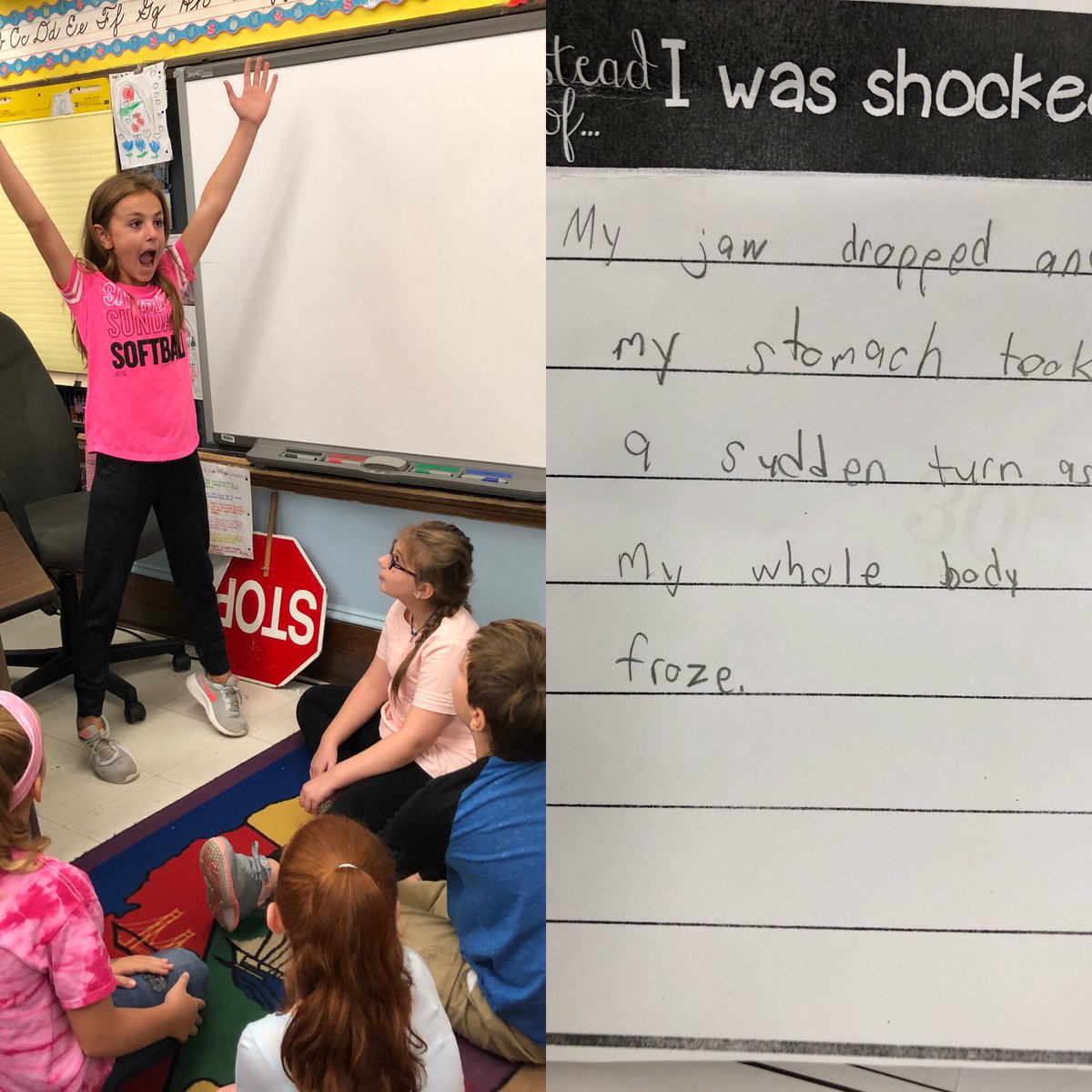 AmandaAgresti1's tweet photo. Playing charades to practice showing rather than telling #creativeauthors @RPPrincipal @MaggieHopkinsm @ReneeKaraban https://t.co/obI84GLMEX