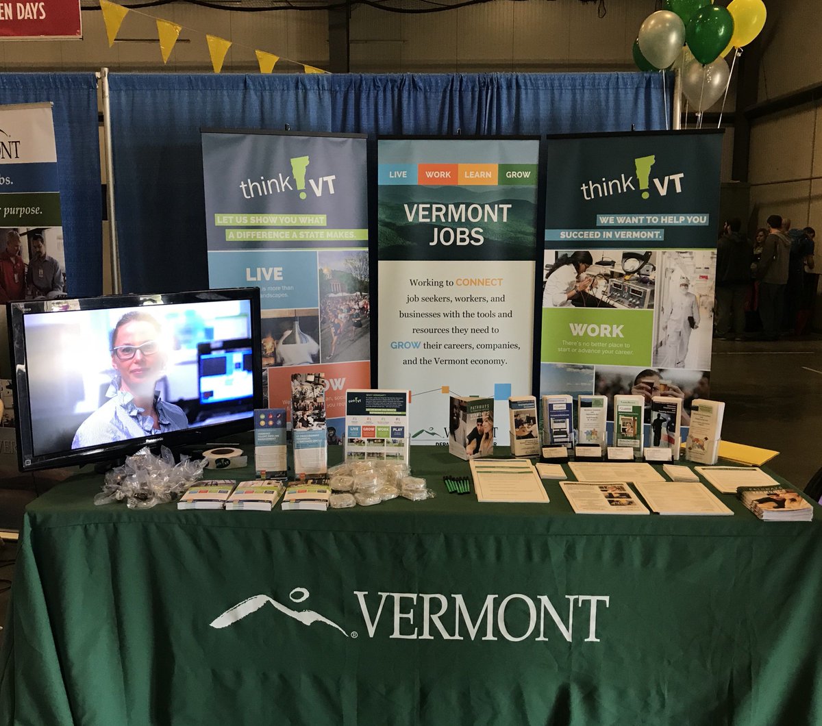 ACCDVermont's tweet image. We're at #TechJamVT today! Stop by our booth to say hi and learn about the many opportunities #Vermont has to offer. #ThinkVT