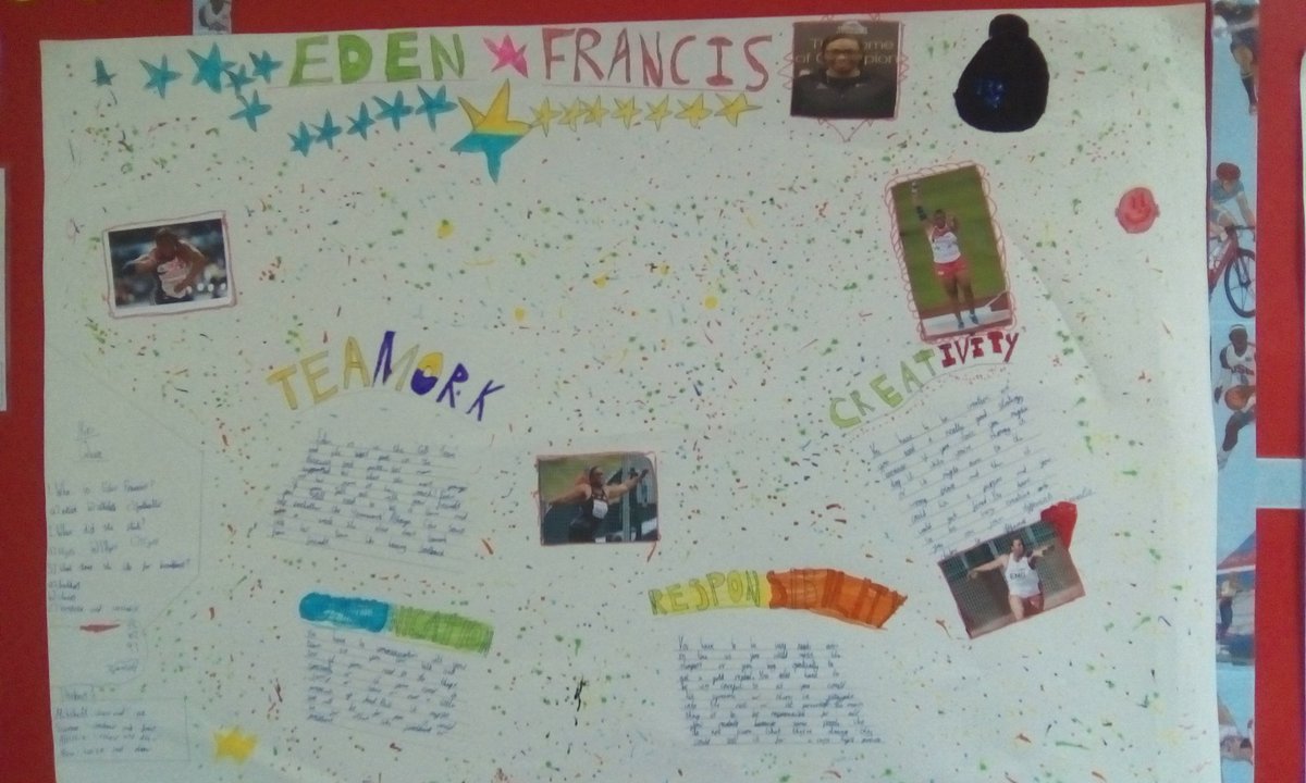HavergalAcademy's tweet photo. Year 4's posters all about Eden Francis #sportsfor champions https://t.co/X87mdhCvV7