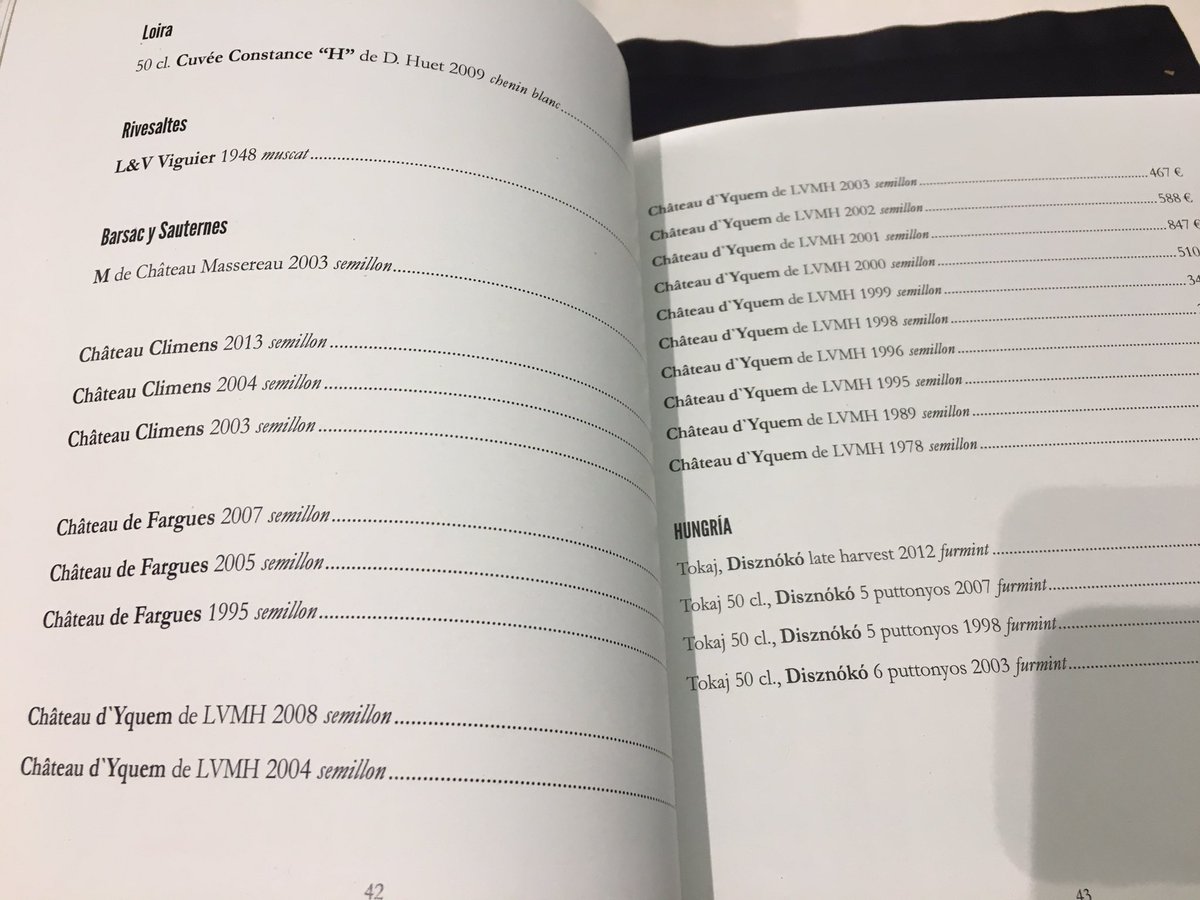 Carlos Maribona on Twitter "¿Y dicen que está es la carta de vinos de