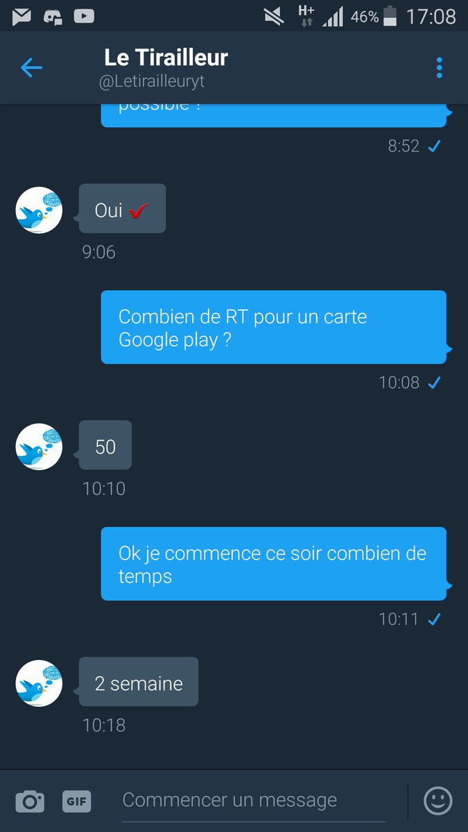 igor1899y's tweet photo. Les gars 50 RT et @Letirailleuryt me donne un carte Google Play ❤ Merci à ceux qui RT et n'hésitez pas à le follow il fait de gros concours! https://t.co/SlId7HrkNn