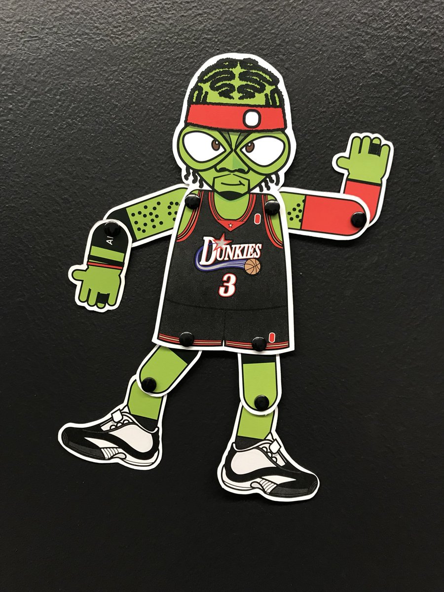 getdunking's tweet photo. Practice? We’re talking about practice! Alien Iverson DUNKIE - #getdunking #drdunk https://t.co/6dQCn6ghga