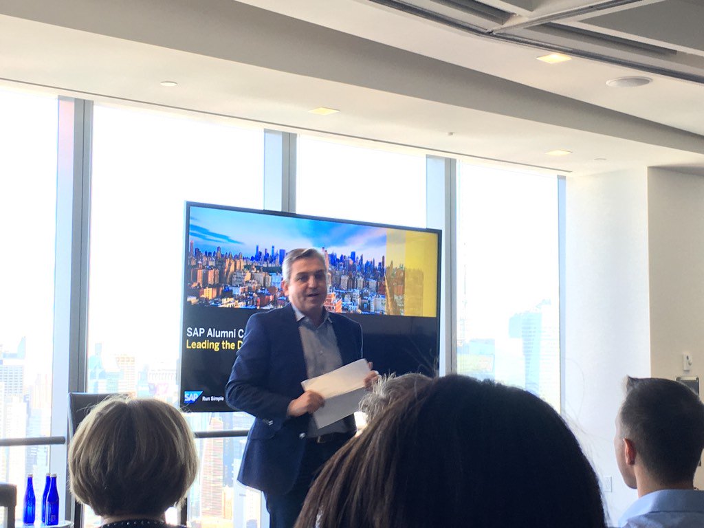davidbrut's tweet photo. Great to be hear @RobertEnslin among @SAP C-level alumni NYC event, #innovation mega trends @folloze https://t.co/m64QrqL8k2