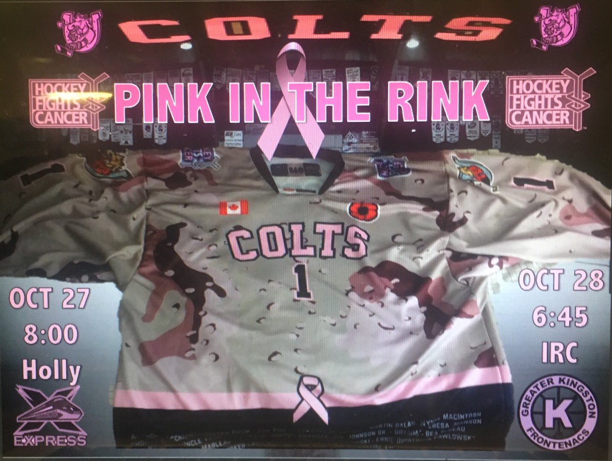ColtsMidget01's tweet photo. The Midget Colts would like to announce our Pink In The Rink Games supporting Breast Cancer Let’s fill the rink to help the fight !! https://t.co/1urlQTFlbt