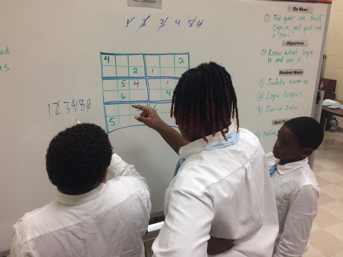 WMMS_MrL's tweet photo. @windsormillms Finding the logic in Sudoku puzzles and pondering how we can apply similar thinking to real life. #AMA https://t.co/AzjZFO1i3o