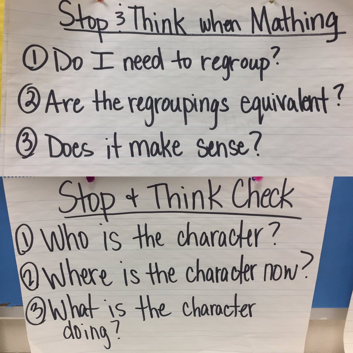 kdonald105's tweet photo. "Mrs. Donald, I'm noticing that we talk a lot about reading strategies during math." 
#mathchat @fox_cubs #Pridein5 https://t.co/rCja5ZxKAX