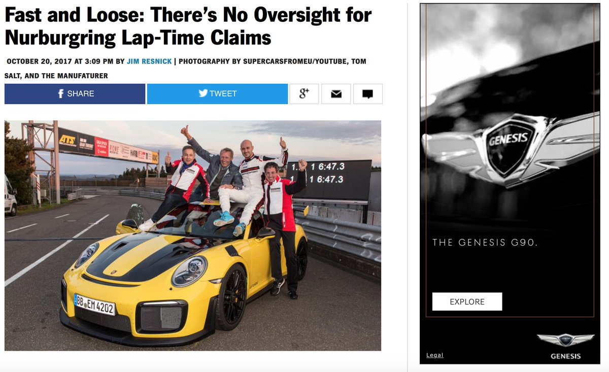 Fast and Loose: There’s No Oversight for Nurburgring Lap-Time Claims. My first for <a href="/CARandDRIVER/">Car and Driver</a> 
blog.caranddriver.com/fast-and-loose…