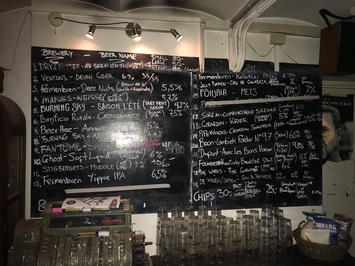 BEERiggers's tweet photo. At Copenhagen’s Fermentoren. What a selection of beers! Zoom in! https://t.co/4PKo7tgca0