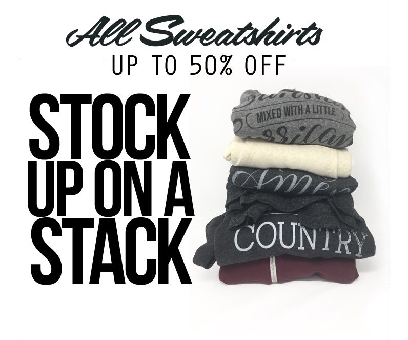 Sweatshirts starting at $19.95! Stock up for Christmas gifts or for yourself! Shop now at tumbleroot.com - sale ends Monday!