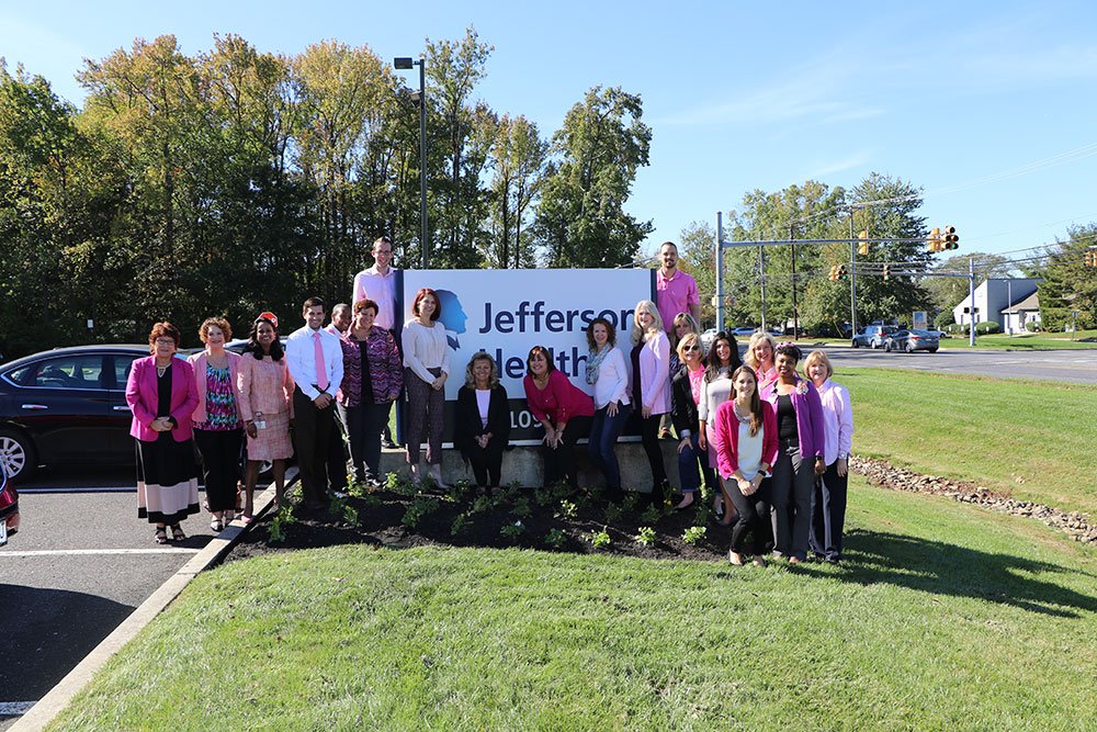 JeffHealthNJ's tweet photo. Jefferson Health New Jersey goes pink for #breastcancerawareness! #WearPinkDay https://t.co/KKutRxIfDB